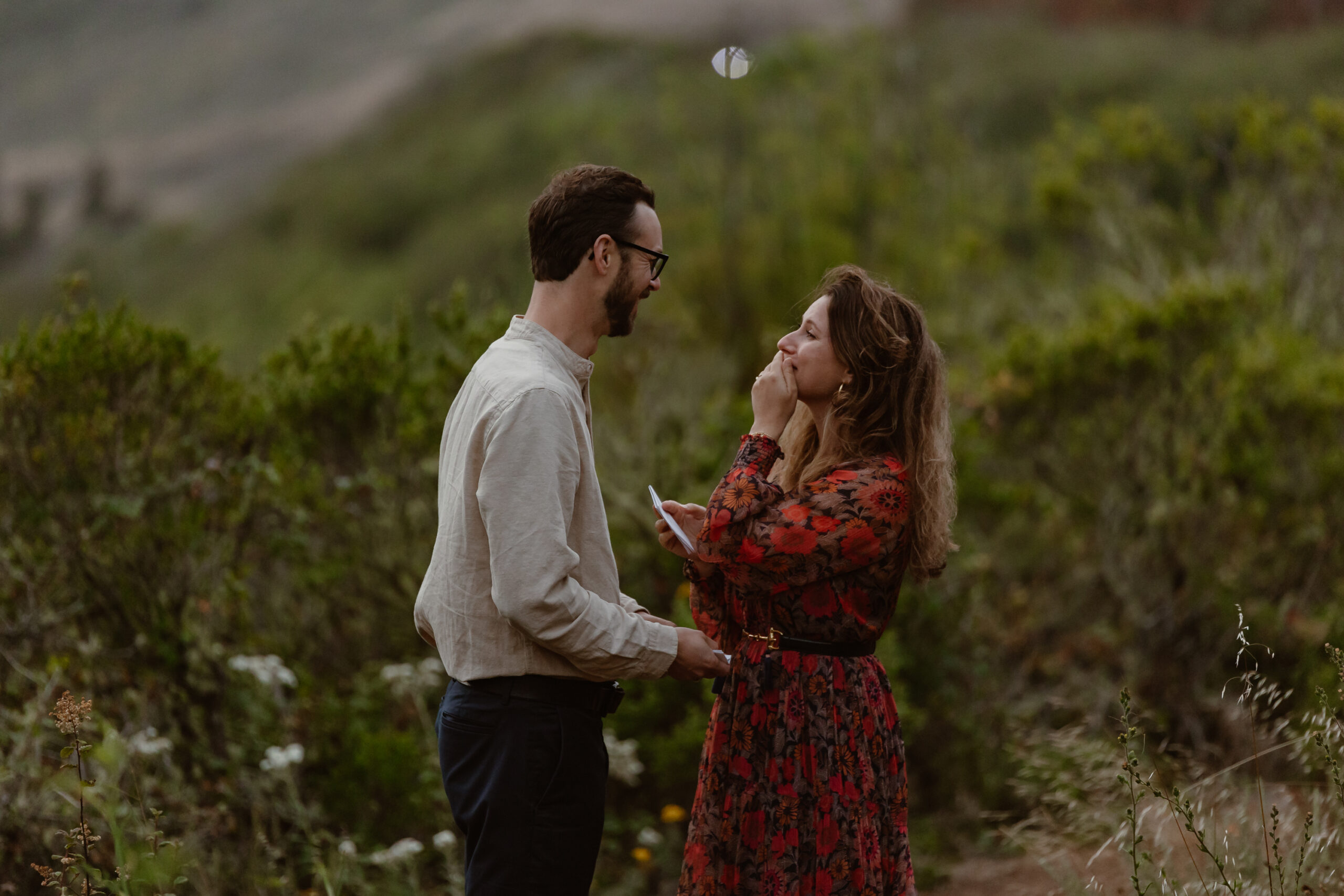husband surprises wife with a surprise vow renewal in the marin headlands